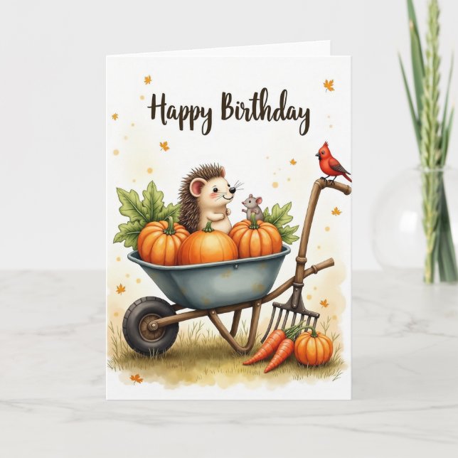 Autumn Friends Birthday Card (Front)