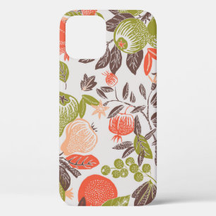 Autumn fruit decorative tile design. iPhone 12 case