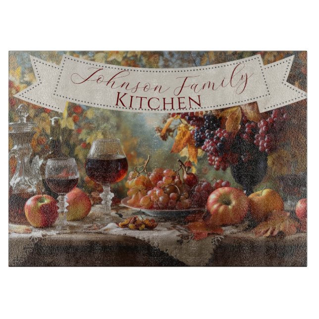 Autumn Fruit Table Cutting Board (Front)