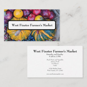 Autumn Fruit & Vegetables Farmer's Market CSA Business Card