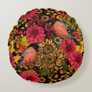 Autumn garden 2 round cushion