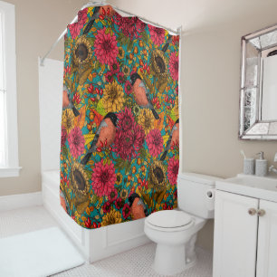 Autumn garden 3 shower curtain