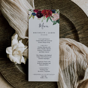 Autumn Garden   Burgundy Wedding Dinner Menu