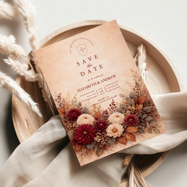 Autumn Garden Floral Wedding Save The Date (Creator Uploaded)