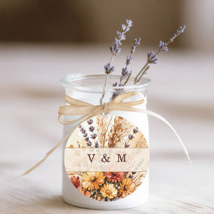 Autumn Garden in Bloom Wedding Classic Round Sticker