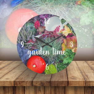 Autumn garden large clock