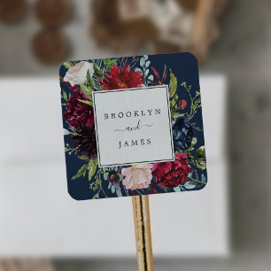 Autumn Garden   Navy Wedding Envelope Seals