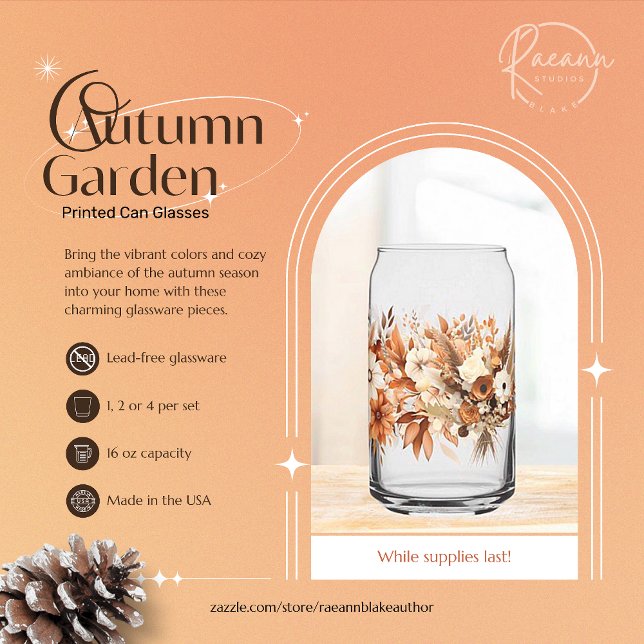 Autumn Garden Printed Can Glasses (Creator Uploaded)