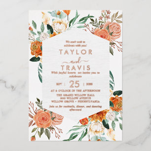 Autumn Garden Rose Gold Foil All-In-One Wedding 