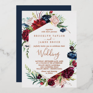 Autumn Garden   Rose Gold Foil All In One Wedding
