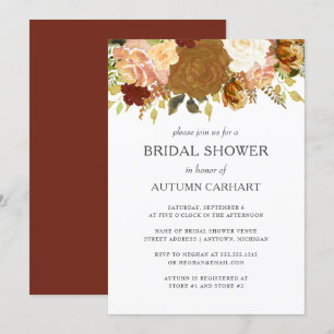 Autumn Garden Rustic Floral Bridal Shower Invitation