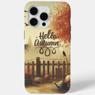 Autumn garden & scarecrow iPhone 15 pro max case