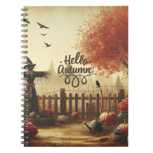Autumn garden & scarecrow  notebook