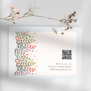Autumn Garden With Dragonflies QR code RSVP cards