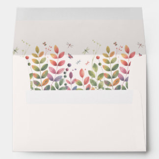 Autumn Garden With Dragonflies Wedding Envelope
