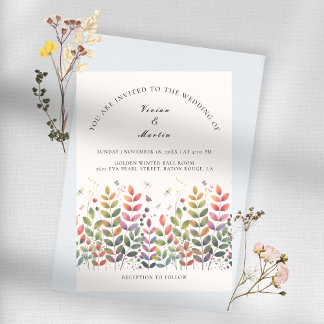 Autumn Garden With Dragonflies Wedding Invitation