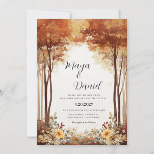 Autumn Garden Woodland Wedding Invitation