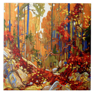 Autumn Garland, fine art by Tom Thomson,  Tile