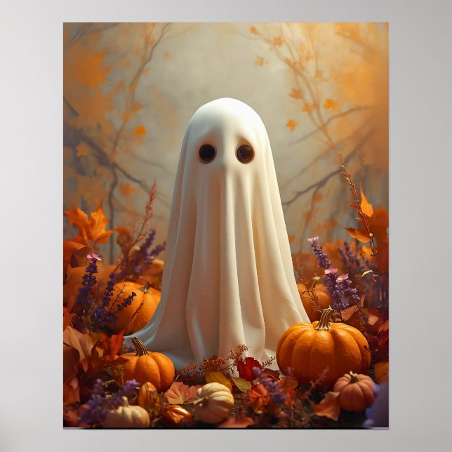 Autumn Ghost – Cosy Halloween & Fall Poster (Front)
