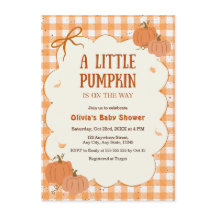 Autumn Gingham A Little Pumpkin Baby Shower