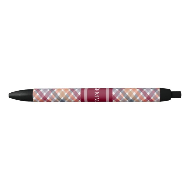 Autumn Gingham Black Ink Pen (Front)