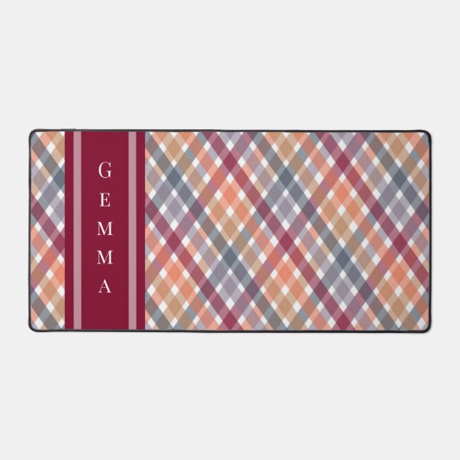 Autumn Gingham Desk Mat (Front)
