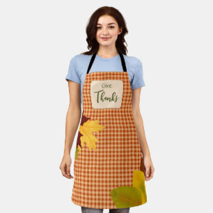 Autumn Gingham Thanksgiving Apron