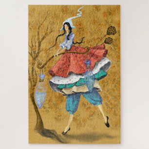 Autumn Girl Fantasy Jigsaw Puzzle Painting