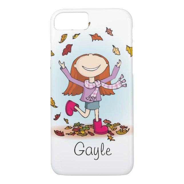 Autumn girl playing with leaves Case-Mate iPhone case (Back)