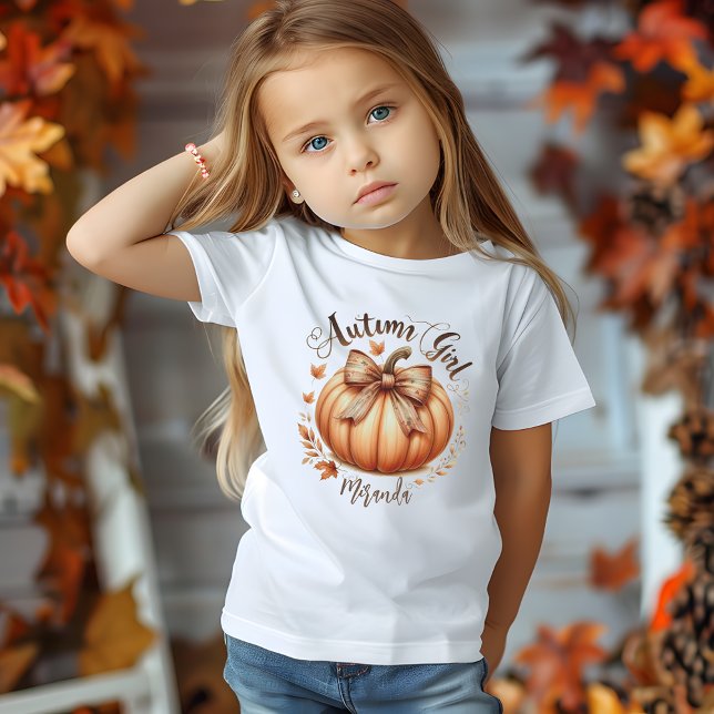 Autumn Girl watercolor pumpkin fall custom girly T-Shirt (Autumn Girl watercolor pumpkin fall custom girly T-Shirt)