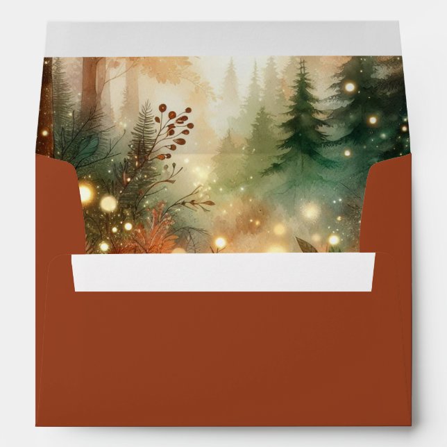 Autumn Glow in the Enchanted Forest Wedding Envelope (Back (Bottom))