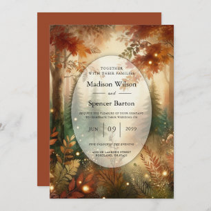 Autumn Glow in the Enchanted Forest Wedding Invitation