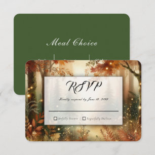 Autumn Glow in the Enchanted Forest Wedding RSVP Card