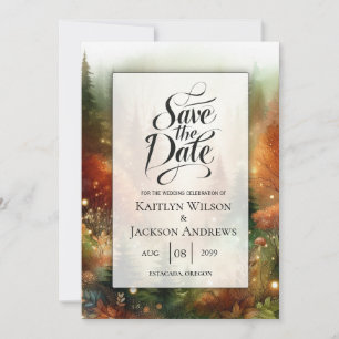 Autumn Glow in the Enchanted Forest Wedding Save The Date