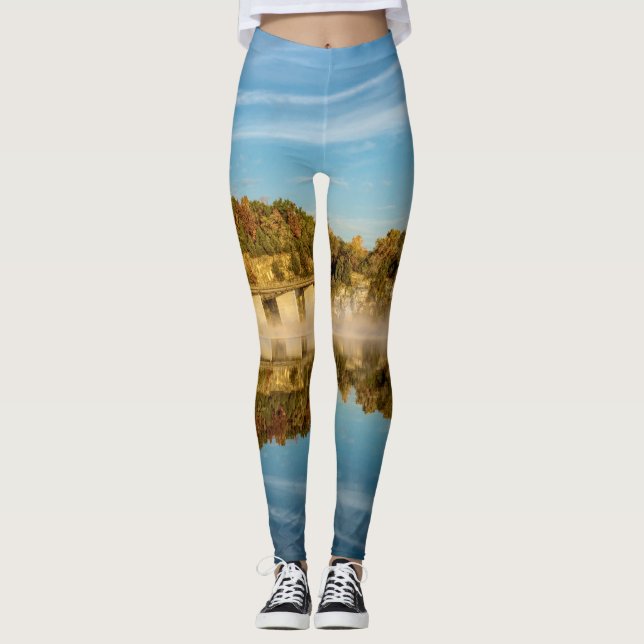 Autumn Glow Lake Springfield Leggings (Front)