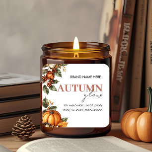 Autumn Glow Pumpkin & Leaves   Cosy Fall  Square Sticker