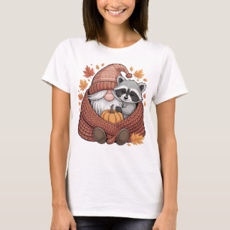 Autumn Gnom T-shirt with laundry bear and pumpkin
