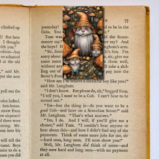Autumn Gnome Cats Folding Bookmarks Bookmarkers Business Card