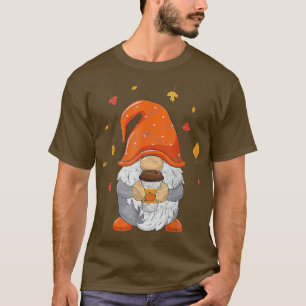 Autumn Gnome Coffee Funny Fall SeasonT-Shirt T-Shirt
