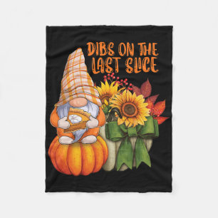 Autumn Gnome Loves Pumpkin Pie Dessert And Fall Fo Fleece Blanket