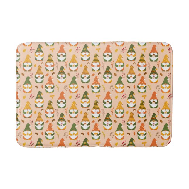 Autumn Gnomes in the Forest Pattern Bath Mat (Front)
