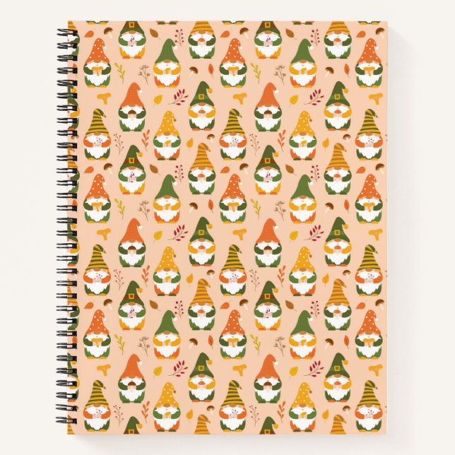 Autumn Gnomes in the Forest Pattern Notebook (Front)