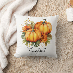 Autumn Gnomes with Pumpkins Cute Fall Thanksgiving Cushion