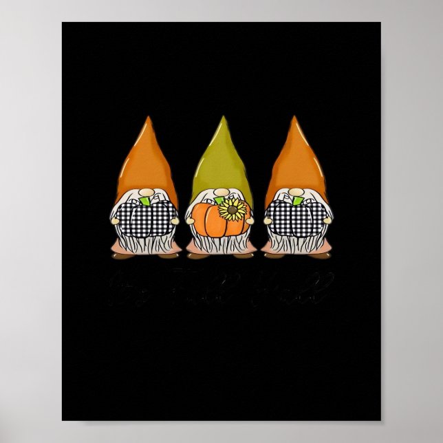 Autumn Gnomes With Pumpkins It’s Fall Y’all Hallow Poster (Front)