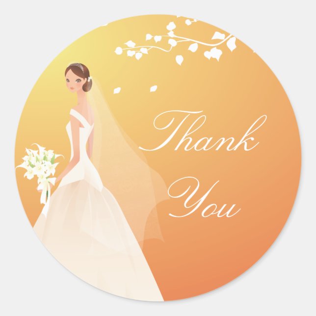 Autumn Gold Bride Bridal Shower Sticker (Front)