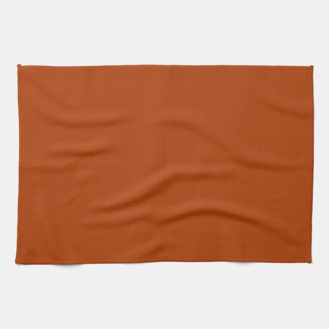 Autumn Gold Deep Rust Orange Colour Only Tea Towel (Horizontal)