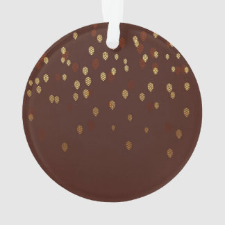 Autumn Gold Leaves/Pinecone Pattern Ornament