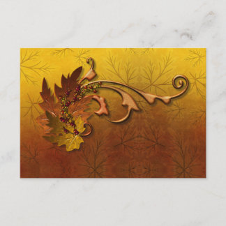 Autumn Gold Leaves Wedding Enclosure Card