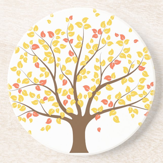 Autumn Gold Tree Coaster (Front)