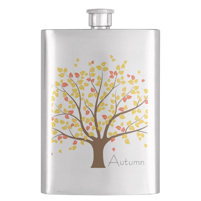 Autumn Gold Tree Hip Flask (Front)